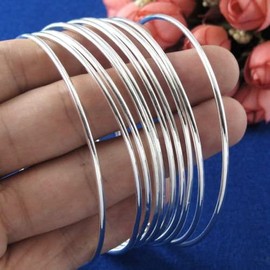 Sdouefos Classic 10pcs Lots Wholesale 925 Silver Winsome Bracelet Cuff Bangle