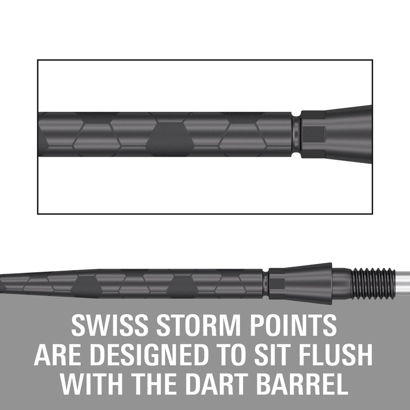 TARGET Darts Swiss Point Storm Steel Dart Points, Onyx (3