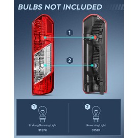 Nilight Taillight Assembly Compatible with 2015 2016 2017 2018 2019 2020 2021 2022 2023 Ford Transit 150 250 350 350HD Rear Lamp Replacement OE Style Passenger Side
