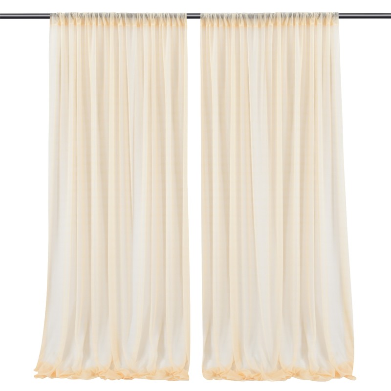 Backdrop Curtain Champagne 1.5x2.15m Yarn Durable Backdrop Drape for Wedding