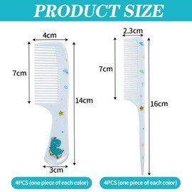 8 Pieces Cartoon Combs Cute Kids Combs Portable Combs Plastic Combs Long Handled Combs Hair Styling Tools