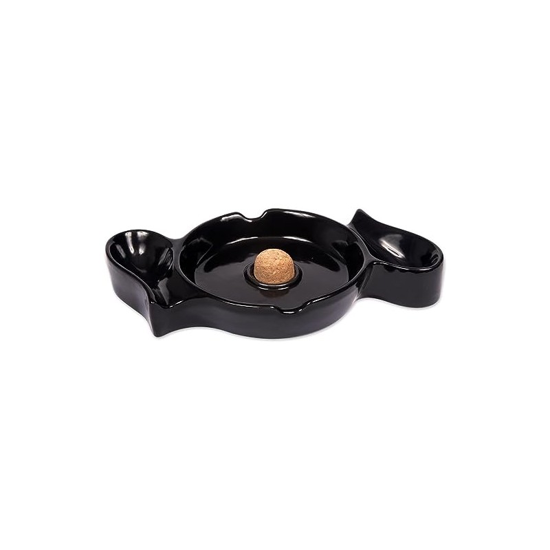 10.2" x 5.5" F.e.s.s. Large Ceramic 2 Cigar Rest and