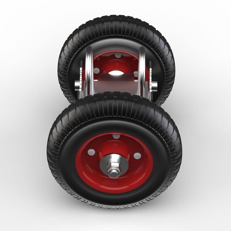 Blütezeit Rolling Gate 8'' Heavy-Duty Rubber Wheel Carrier 2pcs, Double-U