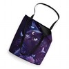 Black Purple Cat Witchy Crescent Moon Tote Bag