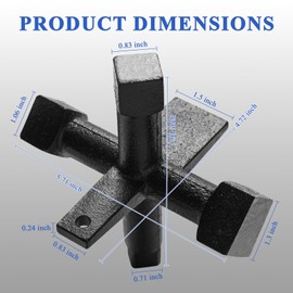 FIX ZHANG 6 Sided Cleanout Plug Wrench for Pasco J40042 Plumbing Wrench for Installing Or Removing Countersunk Plugs Drum Traps And Threaded Cleanouts