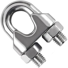 Wire Rope Clamp for 14mm Wire Rope Cable (Pack of: 4) U Bolt Saddle Clips DIN 741 Galvanised Steel Clip Fastener DIYUK