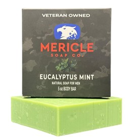 Mericle Soap Co. Eucalyptus Mint 100% Natural 5oz Body Bar | Veteran Owned | Traditional Cold Process Technology | Natural Ingredients | No Harsh Chemicals | Made in the USA