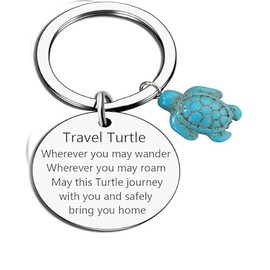 Travelling Gifts,Travel Presents,Travel Turtle Keychain, Cute Turtle Keychain Keyring Pendants Good Luck Charm for Women Men - Tortoise Key Rings Gift for Her Sister BFF Best Friends