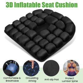 Kimburg Inflatable Travel Seat Cushion, Relieve Pessure HIPS, 3D Airbag Wheelchair Pad Portable Car Seat Cushions for Office Chair, Wheelchair, Stadiums, Dining Chair