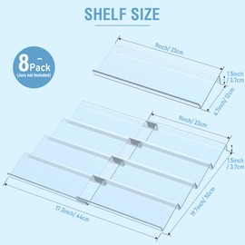 Suneerplay Spice Drawer Organizer 8 Tier, Acrylic Seasoning Organizer Rack, Clear Spice Rack Tray, Kitchen Seasoning Jars Drawers Insert (Jars Not Included/Expandable From 9" to 18")