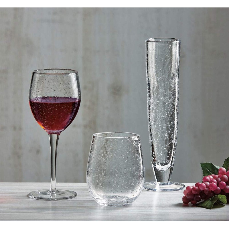 tag Bubble Glass STEMLESS Wine Clear Set of 4