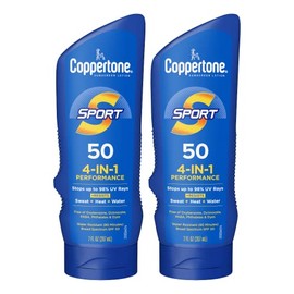 Coppertone Sport Sunscreen Lotion, Broad Spectrum SPF 50 Sunscreen Multi Pack, 7 Fl Oz, Pack of 2