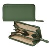 Long Wallet, Genuine Leather, Women's, Men's, Round Zipper, Wallet, Slim,