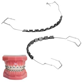 Homaisson Kit De Ortodoncia Temporal, Brackets Metálicos Y Ligaduras Para Estudiantes De Odontología. Brackets Negros De Moda, Ideales Para Práctica Y