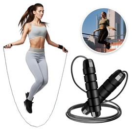 Raganet, Cuerda Para Saltar Profesional Azul Speed Rope De Alto Rendimiento, Rodamientos De Precisión 360°, Cable De Acero Recubierto Ajustable 3 m, M