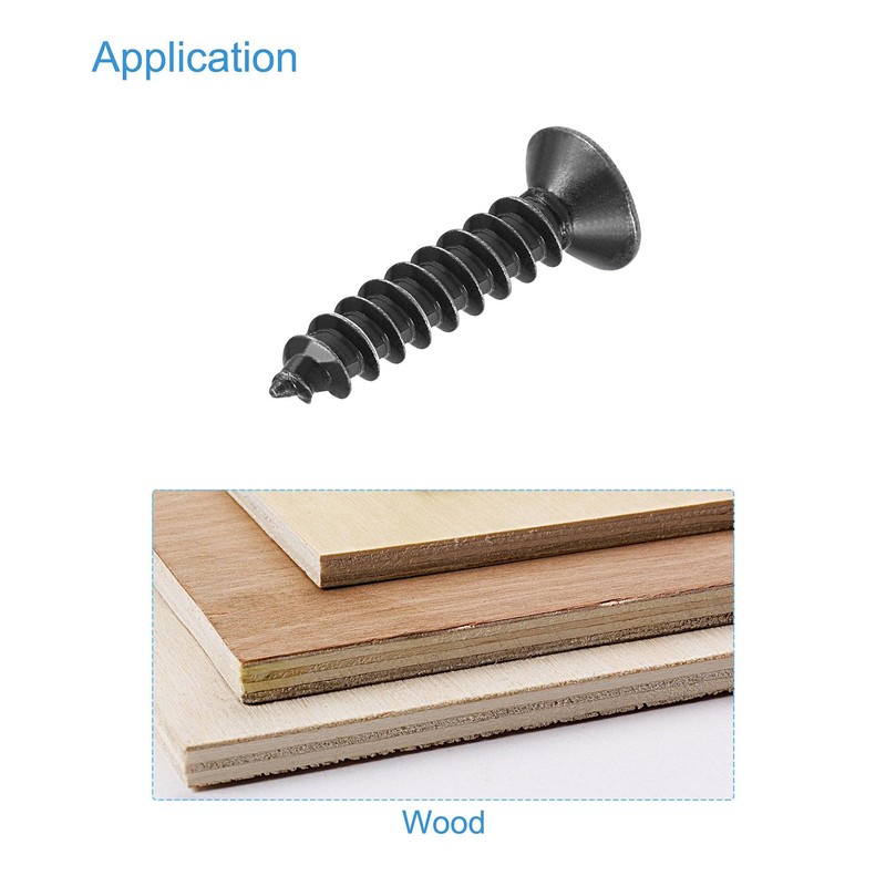 sourcing map M3.5 x 16mm Wood Screws Phillips Flat Head