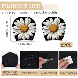 CREATCABIN 2Pcs Car Headrest Cover Universal Car Headrest Covers Protector Seat Cover Accessories Removable April Daisy Head Rest Covers for Most Automobile Truck Auto Decorative Kit 11x10Inch