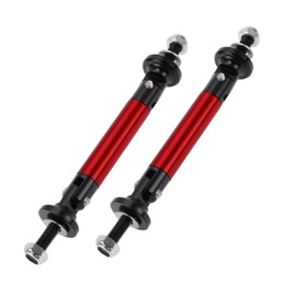 Partuto 2pcs 45mm/1.77in Car Splitter Support Rods Adjustable Front Rear Bumper Lip Splitter Strut Rod Tie Support Bars Aluminum Alloy Red