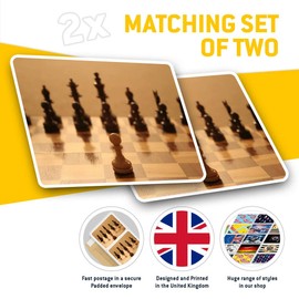 Rectangle Stickers(Set of 2) 7.5cm - Chess Board Game Fun Decals for Laptops,Tablets,Luggage,Scrap Booking,Fridges, #8882