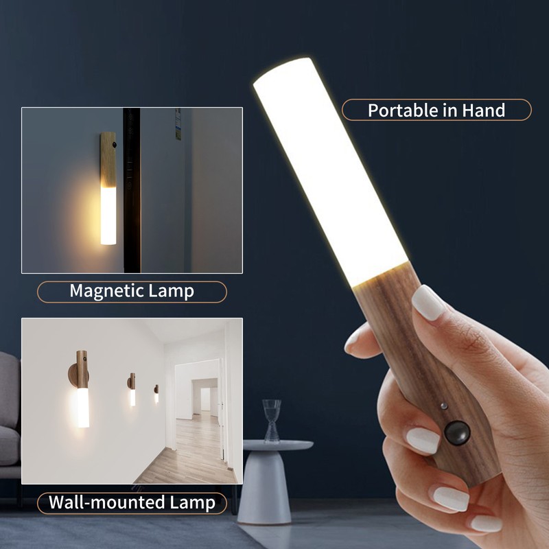 Wall-mounted Motion Sensor Night Light Removable Hand Light Automatic On/Off