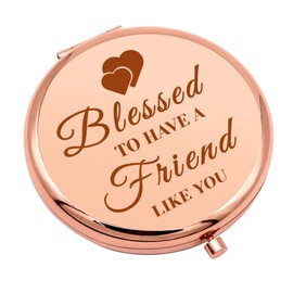 Friendship Gifts for Women Inspirational Gift Compact Makeup Mirror Long Distance Friendship Gifts Friends Gifts for Girls Folding Makeup Mirror for Sister Bestie BFF Birthday Graduation Gifts