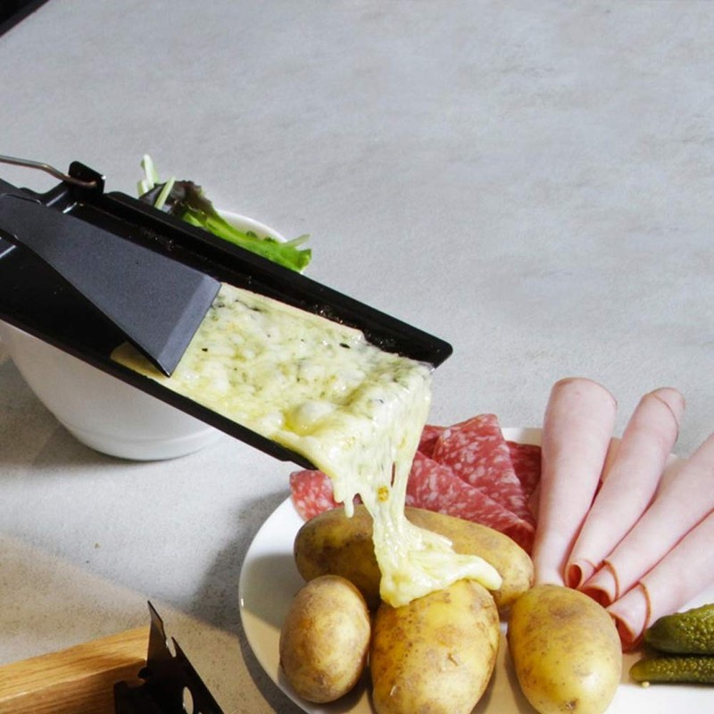 TAMUME Cheese Melter Portable Candlelight Raclette Metal Non-Stick Cheese Melting