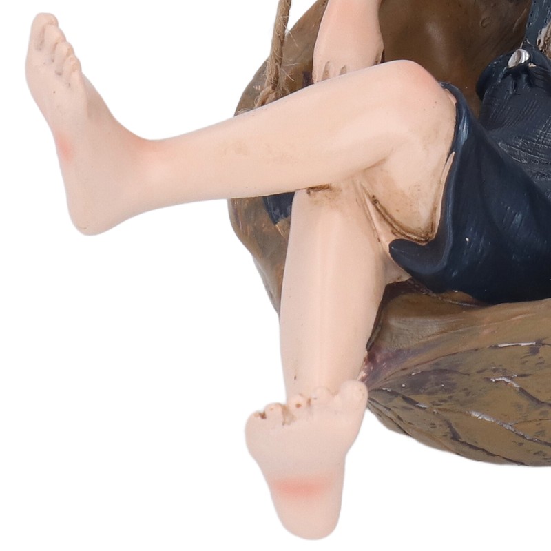 Hanging Boy Statue Hand Painted Rainproof Windproof Resin Outdoor Hanging