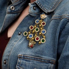 Sweet Romance Jewelry Retro 1940s Christmas Tree Brooch P239
