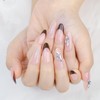 Sethexy Short Almond Nails Press On Brown French Tip Nude
