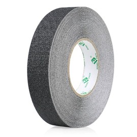BOMEI PACK 1 Rollo Cinta Antideslizante, 25mm x10m, Negro, Cinta Adhesiva Antideslizante para Escaleras, Peldaños, Escalones en Interiores y Exteriores, Tiras de Seguridad Antideslizantes