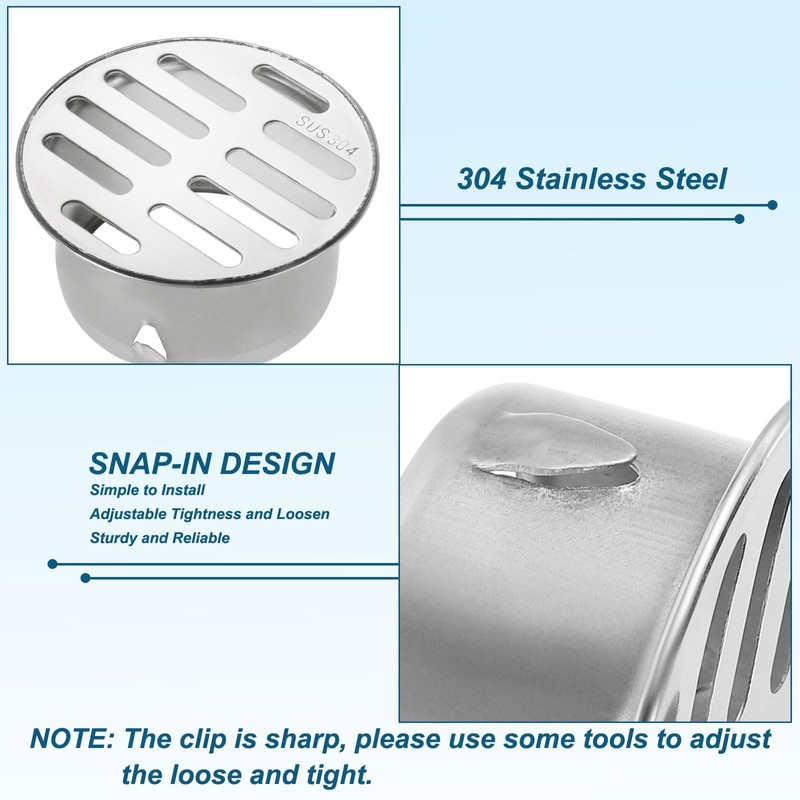 PATIKIL Gutter Guard, 304 Stainless Steel Downspout Strainer, Anti-Blocking Outdoor