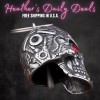 HDD Biker Skull Ruby Red Motorcycle Ride Gremlin Bell Gift