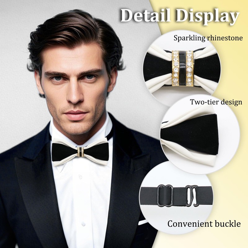 LHXzizizi Bow Tie for Men, Mens Bow Tie With Double