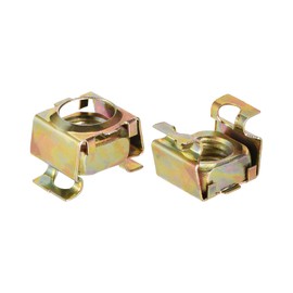 sourcing map M12 Cage Nuts for Server Rack Cabinet, Carbon Steel Yellow Zinc Plated, Pack of 50