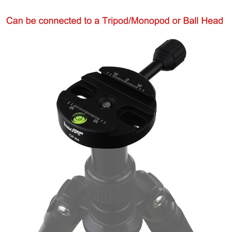 Haoge 64mm Screw Knob Clamp Adapter with 70mm QR Quick