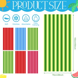 Peryiter 6 Pcs Oversized Microfiber Beach Towels 59 x 28 Inch Large Quick Dry Pool Towels Absorbent Camping Travel Blanket Set for Women Men Bath Beach(Mixed Color,Fresh Stripe)