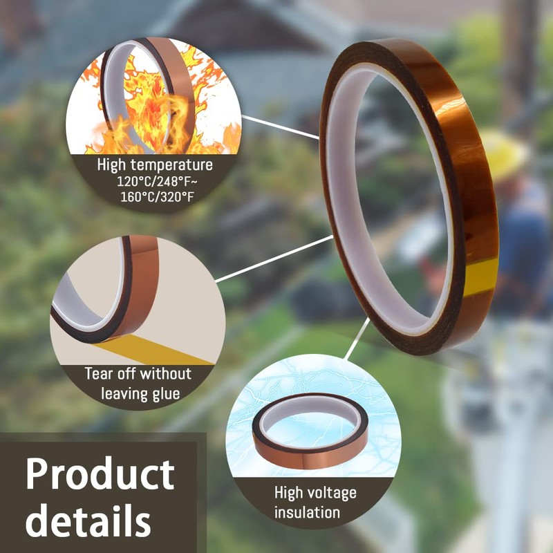 Polyimide High Temperature Tape, 10mm x 33m 108ft, Heat Transfer