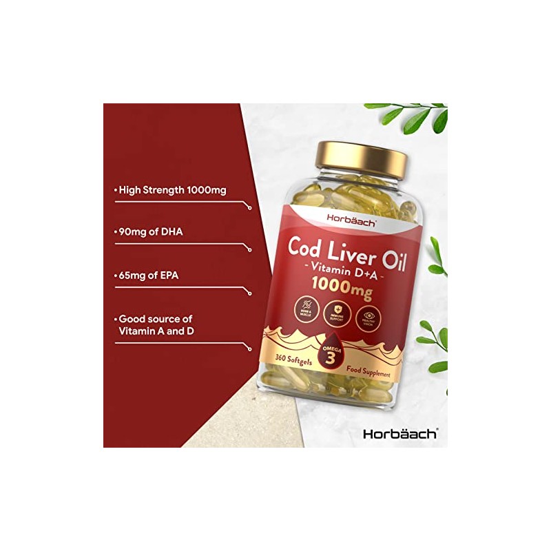 Cod Liver Oil Supplement 1000mg | 360 Softgels | with