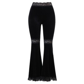 Women High Waist Black Leg Pants Goth Female Velvet Stripe Skinny Gothic Vintage Elasticity Trousers Streetwear Dark Academia