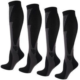 Dress Cici Knee High Compression Socks for Men (2 Pack: Black), Asia Size XXL