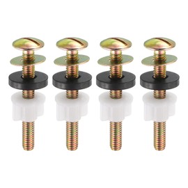uxcell 4Pcs Universal Toilet Seat Screws, Carbon Steel Heavy Duty Toilet Seat Bolts with Plastic Nuts and Metal Washers for Toilet Cover Maintenance and Fixing
