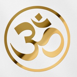 Transparent Decal Stickers of Yoga Om Aum (Metallic Gold) Premium Waterproof Vinyl Decal Stickers for Laptop Phone Accessory Helmet Car Window Mug Tuber Cup Door Wall Decoration ANDSKUS022122GO081322
