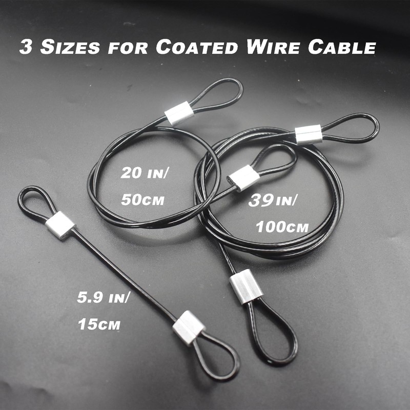 Bytiyar 1/8"(3mm) Wire Diam Stainless Steel Cable Eyelets Loops Short