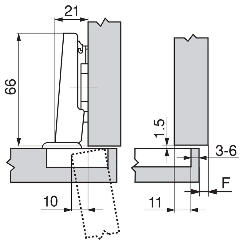Blum - BL-71T5550 120 Degree Self Closing Screw On Straight