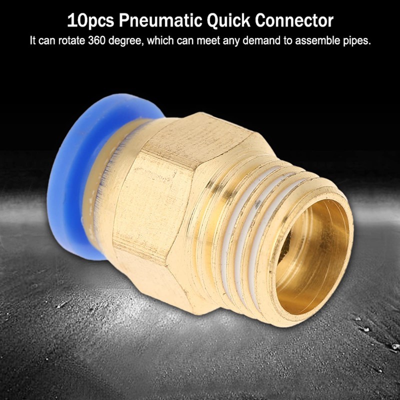 TOPINCN 10Pcs Pneumatic Quick Connector Air Fittings Adapter 8Mm Diameter