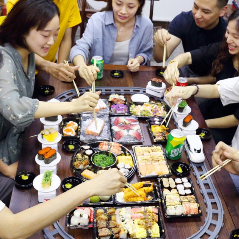 Rotating Sushi Toy Electric Revolving Sushi Toy Rail Train Set