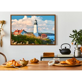 Jigsaw Puzzles 2 Pack 1000 Pieces - WISHDIAM Puzzles for Adults - Lighthouses Portland Head Light Nature Landscape Impossible Challenging Puzzles for Home Decor Birthday Party Gifts Toy for Men Women