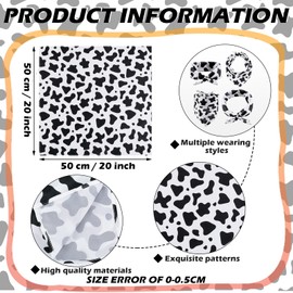 Toulite 24 Pcs Animal Print Bandanas Bulk Animal Pattern Bandanas for Men Women Cowboy Pet Party Accessories (Cow Print)
