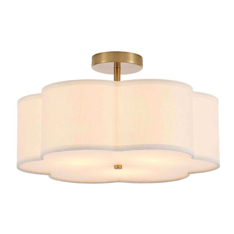 Widluth Modern Semi Flush Mount Ceiling Light Modern Gold 3-Lights