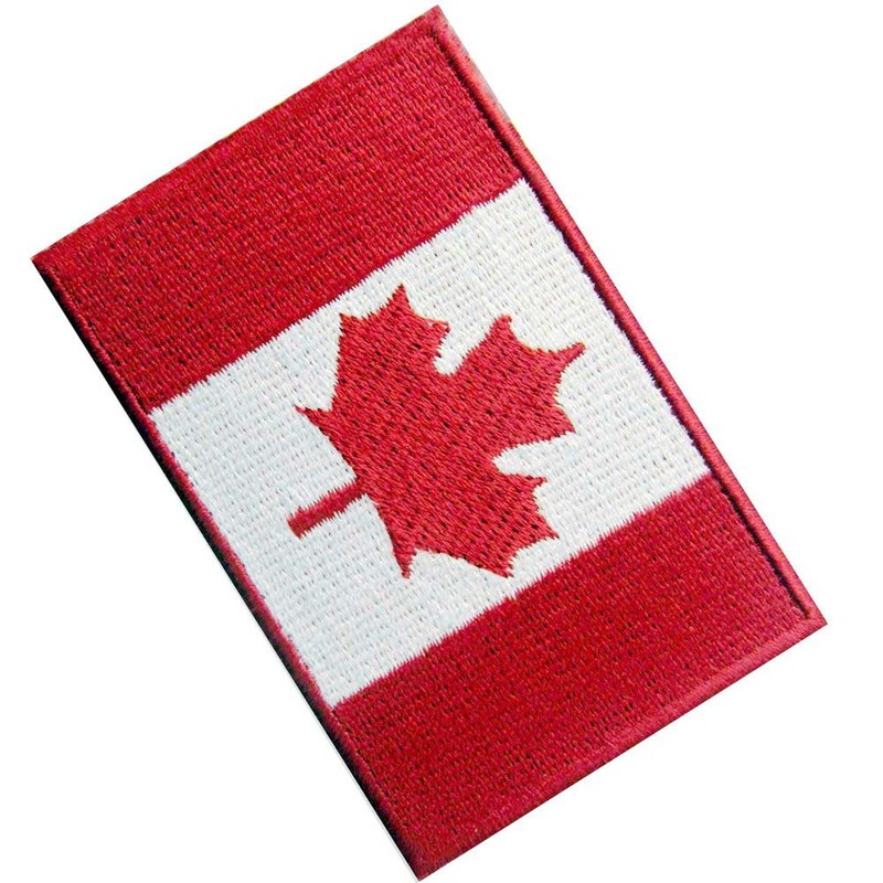 Canada Flag Embroidered Patch Canadian Maple Leaf Embroidered Fastener Hook